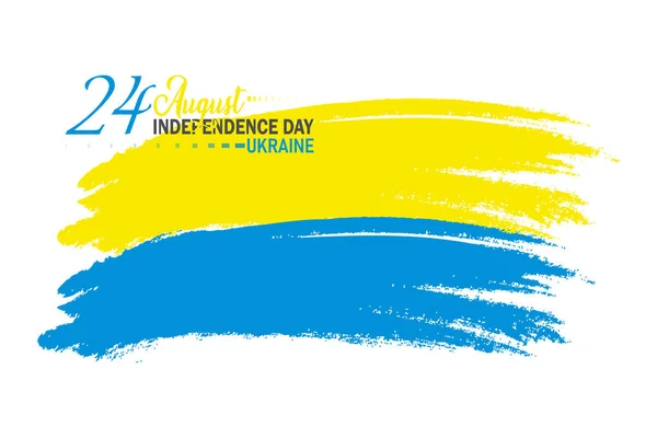 Vektorová Ilustrace Ukrajinského Dne Nezávislosti Srpna Příznak Mávání Tahem Štětce — Stockový vektor