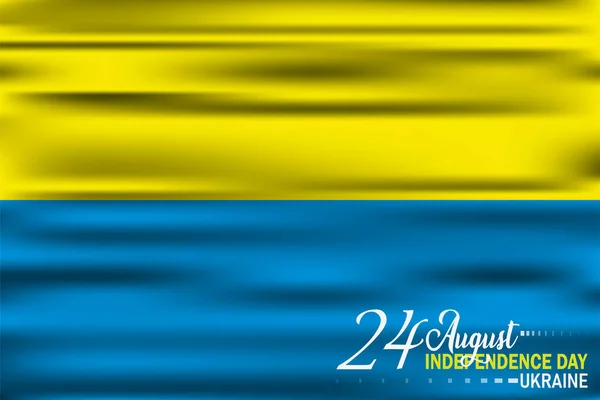 Векторная Иллюстрация Дня Независимости Украины Августа Флаг Размахивания Кистью — стоковый вектор