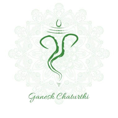 Ganesh Chaturthi festivali için Lord Ganpati 'nin soyut arka planının vektör çizimi.