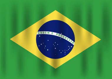 Brezilya 'da Ulusal Tatil. Brezilya 'nın Bağımsızlık Günü' nü kutluyoruz. Gri arkaplanda soyut dalgalanan bayrak