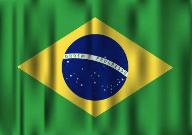 Brezilya 'da Ulusal Tatil. Brezilya 'nın Bağımsızlık Günü' nü kutluyoruz. Gri arkaplanda soyut dalgalanan bayrak