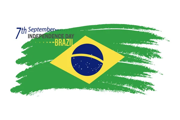 ブラジルの祝日 ブラジル独立記念日 概要灰色の背景に旗を振る — ストックベクタ