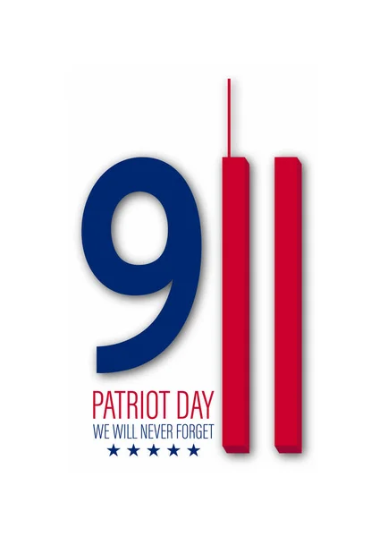 Wektorowa Ilustracja Rocznicy Patriot Day 911 Baner Dnia Patrioty Usa — Wektor stockowy