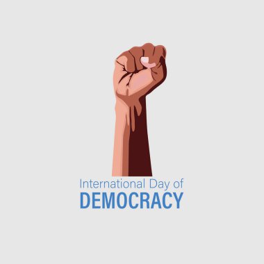 International Day of Democracy. September 15 concept design. Black Hand. Abstract concept for general or presidential election. clipart