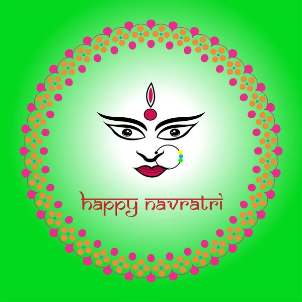 Navratri Festival Nueve Días Para Diosa Durga Cartel Celebración Durga — Vector de stock