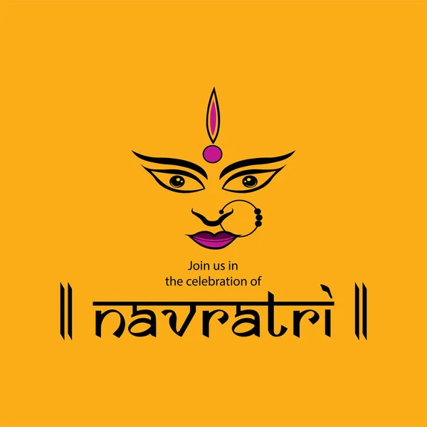 Navratri Festival Nueve Días Para Diosa Durga Cartel Celebración Durga — Vector de stock