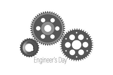 Hindistan Mühendisler Günü 'nün Vektör İllüstrasyonu. 16 Eylül. İnşaat araçlarıyla arka plan.