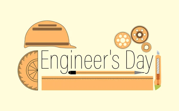 Vector Illustration Engineer Day Índia Setembro Antecedentes Com Instrumentos Construção —  Vetores de Stock