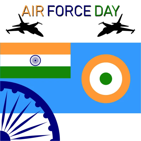 Vector Illustration Indian Air Force Day Observed October Banner Fighter — Stock Vector