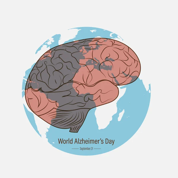 Der Welt Alzheimer Tag September Die Krankheit Ist Alternativ Auch — Stockvektor