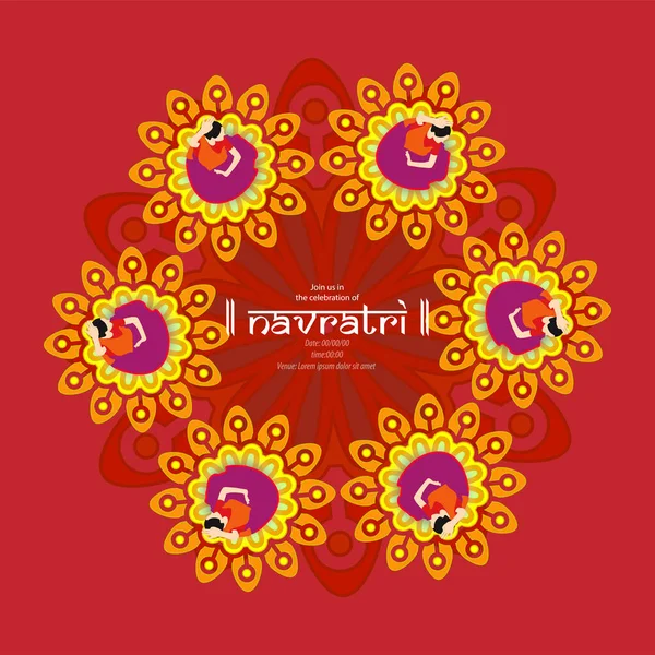 Navratri Ist Ein Neuntägiges Fest Für Die Göttin Durga Durga — Stockvektor