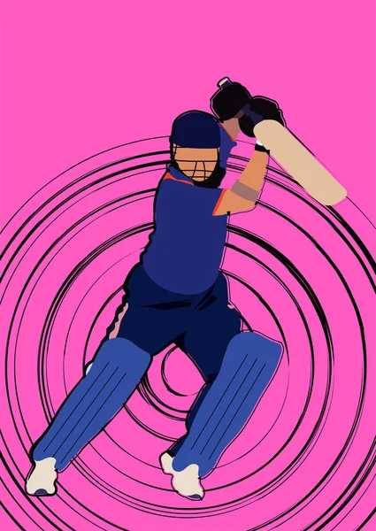 Ilustracja Wektorowa Sztandarów Lub Plakatów Cricket Championship Projekt Graczami Pałkarzem — Wektor stockowy