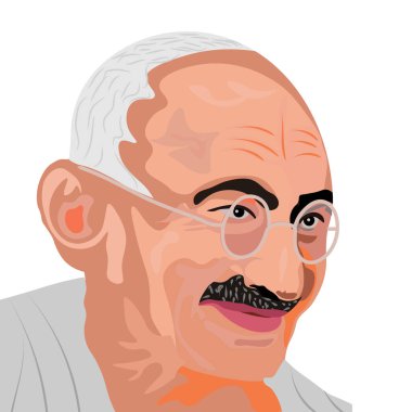Mohandas Karamchand Gandhi 'nin vektör illüstrasyonu ya da 2 Ekim' de doğan Mahatma Gandhi, büyük bir Hint özgürlük savaşçısı. Hintli eylemci, kardeşime karşı Hindistan 'ın bağımsızlık hareketinin lideriydi.