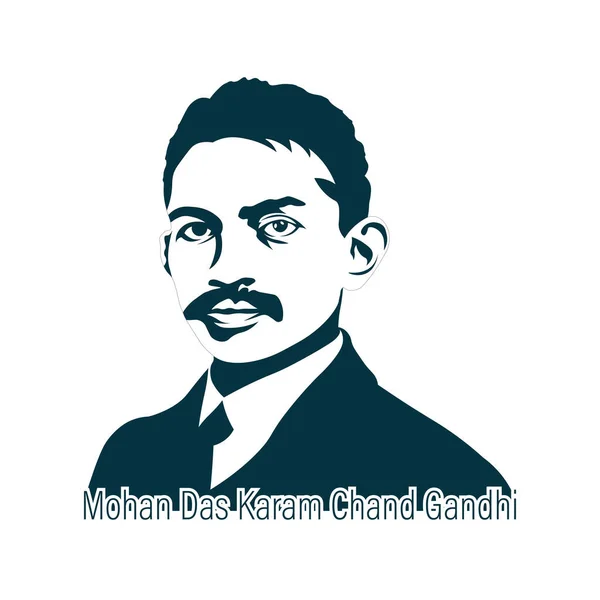 Mohan Das Karam Chandra Gandhi Oder Mahatma Gandhi Einfaches Abstraktes — Stockvektor