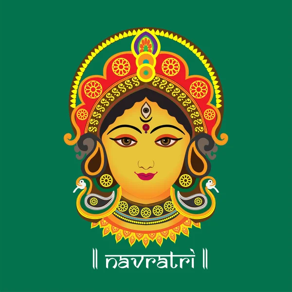 Durga Puja kutlama posteri. Graba dansı ve Dandiya gecesi soyutlaması. Pankart tasarımı.