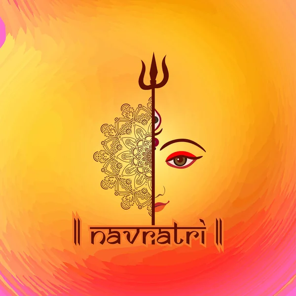 Durga Puja Festaffisch Graba Dans Och Dandiya Natt Abstrakt Banderolldesign — Stock vektor