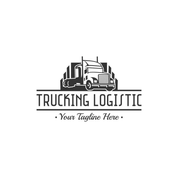 Classic Heavy Truck Logo Emblems Badges Truck Trailer Tip Truck — Stock Vector