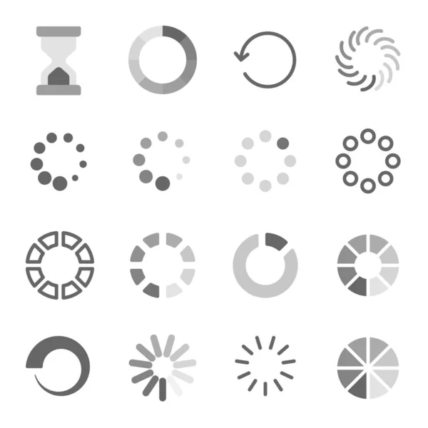 Loading Symbol Set Vector Illustration Содержит Такие Иконки Hourglass Waiting — стоковый вектор