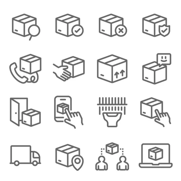 Ikony Doručovacích Služeb Nastavují Vektorovou Ilustraci Obsahuje Ikonu Jako Logistic — Stockový vektor