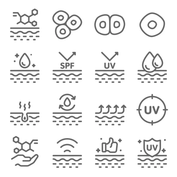 Healthy Skin Icons Set Vector Illustration Contains Icon Skin Care — Stock Vector