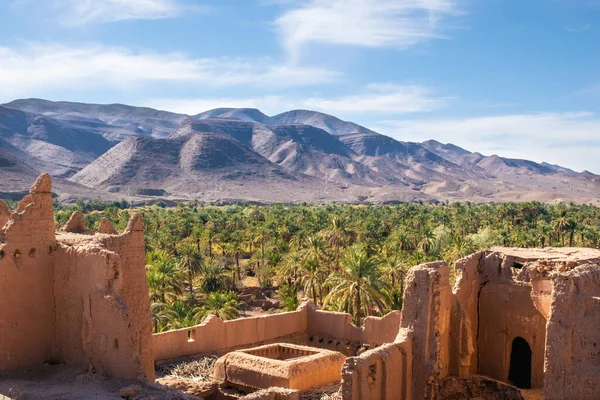 Berberic Kasbah Town Architecture Oasis Draa Valley Sahara Desert — Stock Photo, Image