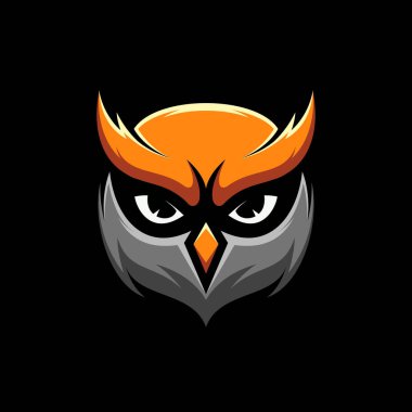 nocturnal owl head mascot illustration