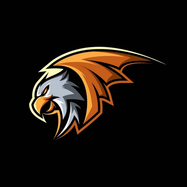 Eagle Hawk Bird Mascot Logo Gaming Illustration — 스톡 벡터