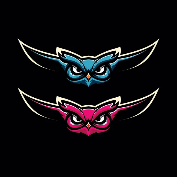 Flying Nocturnal Owl Mascot Illustration — Stock vektor