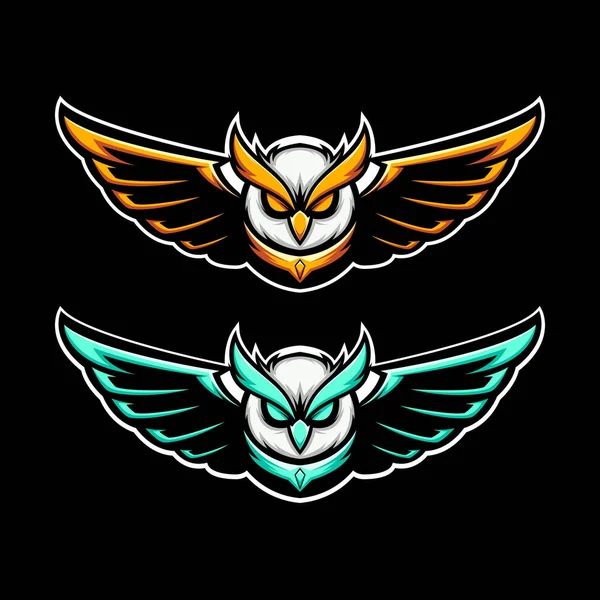 Flying Nocturnal Owl Mascot Illustration — Stock vektor