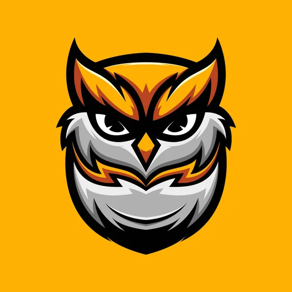 nocturnal owl head mascot illustration
