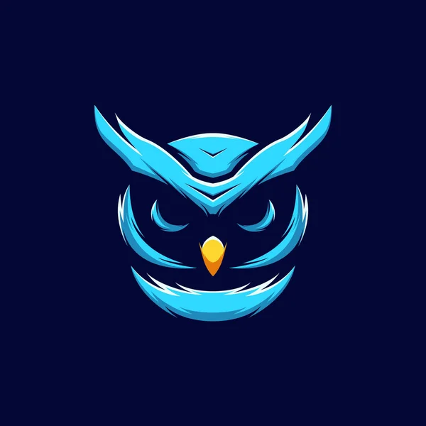 nocturnal owl head mascot illustration
