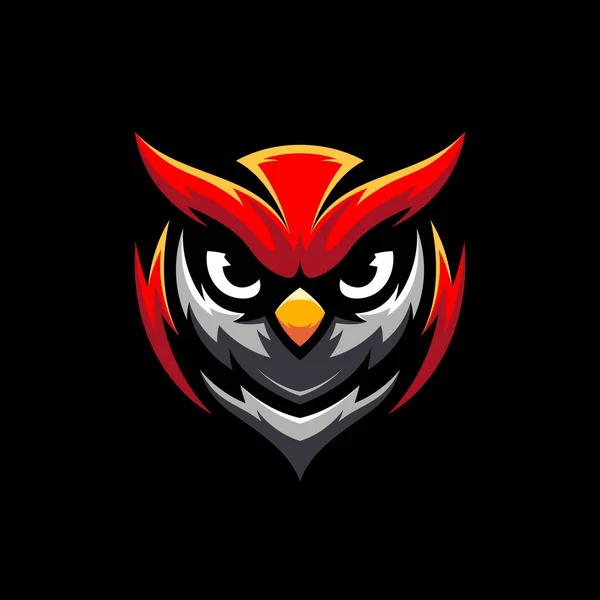 nocturnal owl head mascot illustration