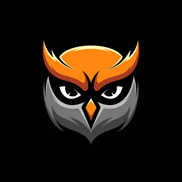 Nocturnal Owl Head Mascot Illustration — 스톡 벡터