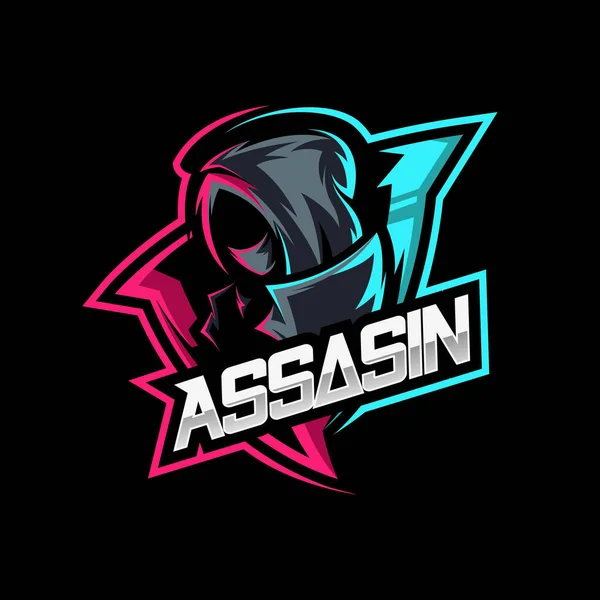 Assassin Ninja Mascot Gaming Logo Vector Royaltyfria Stockvektorer