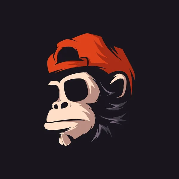 Awesome Monkey Glasses Logo Mascot Illustration — Archivo Imágenes Vectoriales