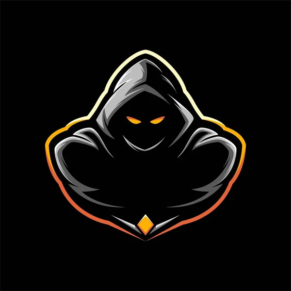Assasin Warrior Mascot Logoゲームベクトルイラスト — ストックベクタ