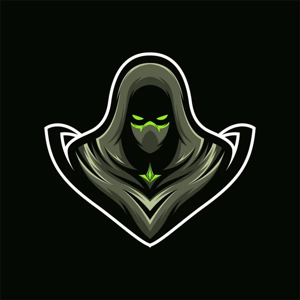 Assassin Warrior Mascot Logo Gaming Vector Illustration — Vettoriale Stock
