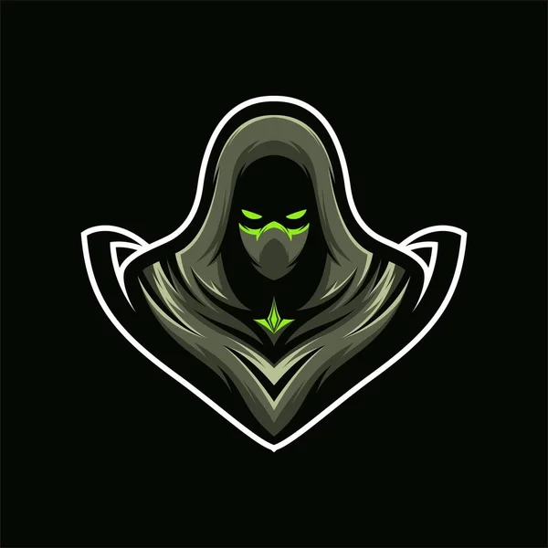 Assassin Warrior Mascot Logo Gaming Vector Illustration — стоковый вектор