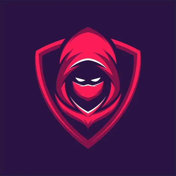 Assassin Warrior Mascot Logo Gaming Vector Illustration — стоковый вектор