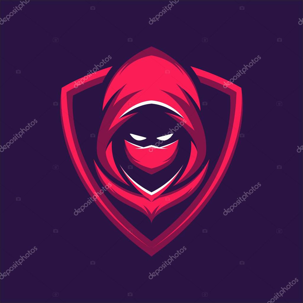 ASSASSIN WARRIOR MASCOT LOGO GAMING VECTOR ILLUSTRATION
