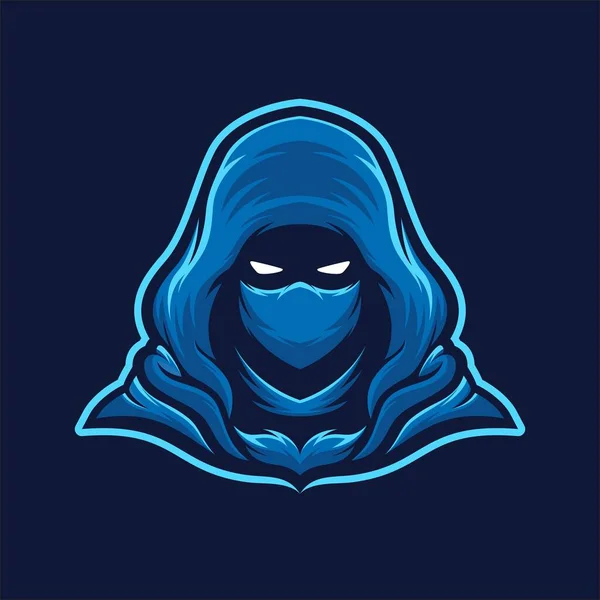 Assassin Varrior Maskot Logo Gameringsvektor Illustrering – stockvektor