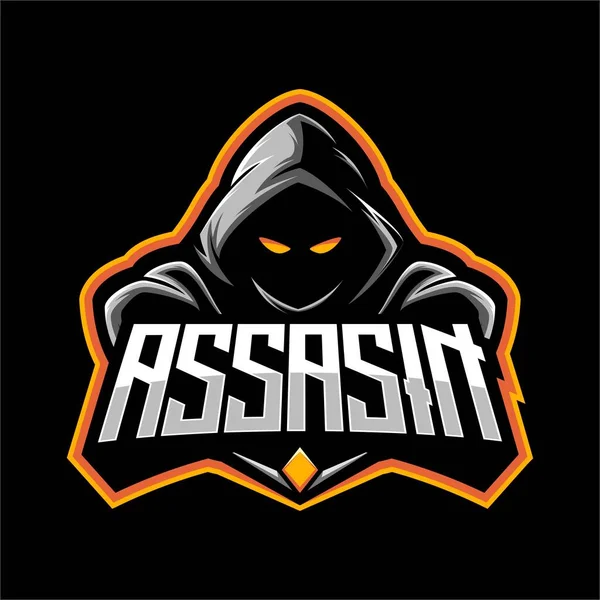 Asesino Ninja Logo Mascot — Archivo Imágenes Vectoriales