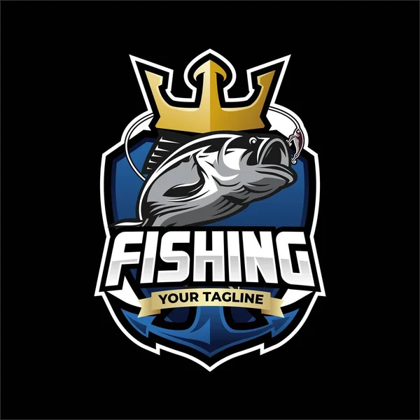 Club Pêche Mascot Logo — Image vectorielle