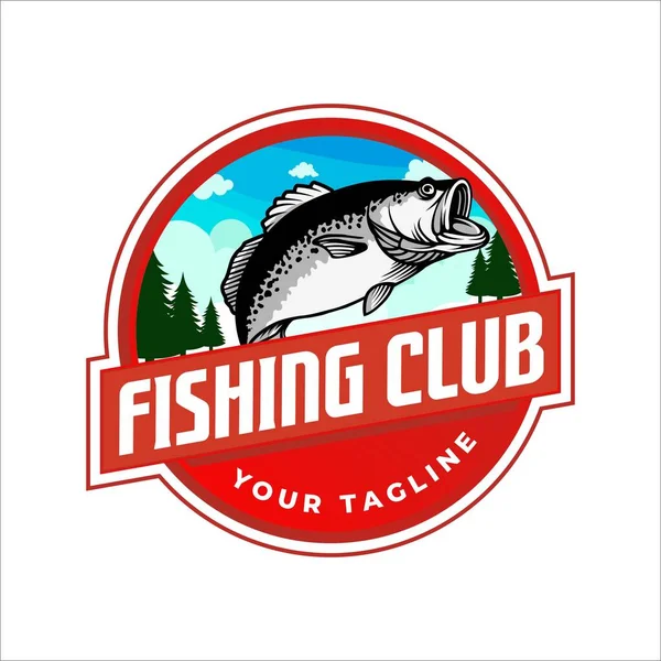 Balıkçı Kulübü Logosu Maskotu — Stok Vektör