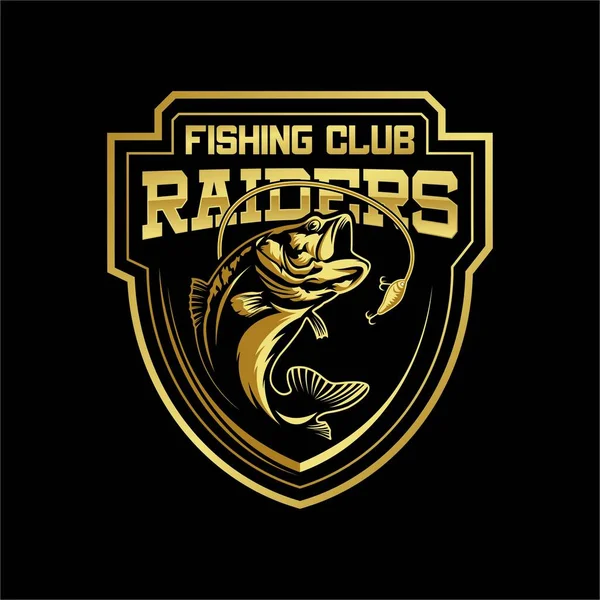 Vissende Club Logo Mascot — Stockvector