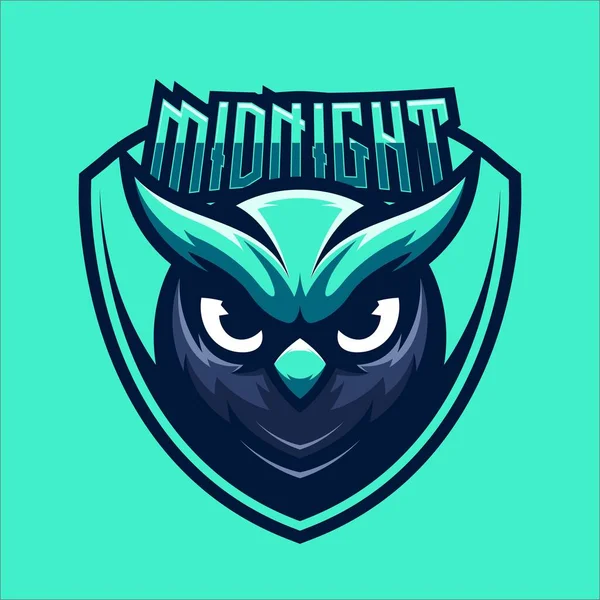 Geceyarısı Owl Logo Vector — Stok Vektör