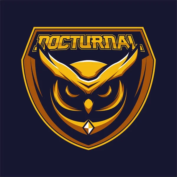 Nocturnal Owl Maskot Logo Vector — Stok Vektör