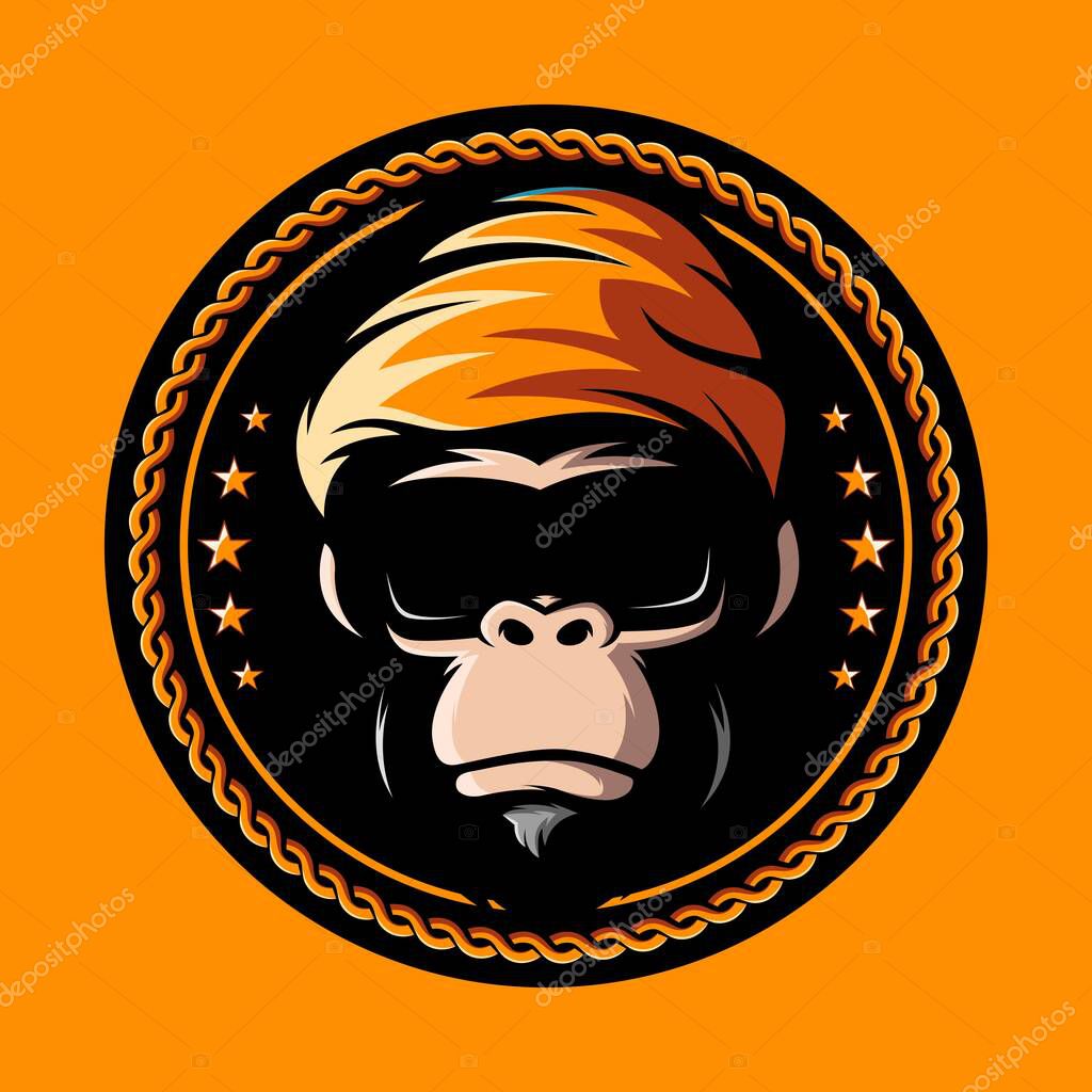 HYPE MONKEY GLASSES LOGO VECTOR ILLUSTRATION