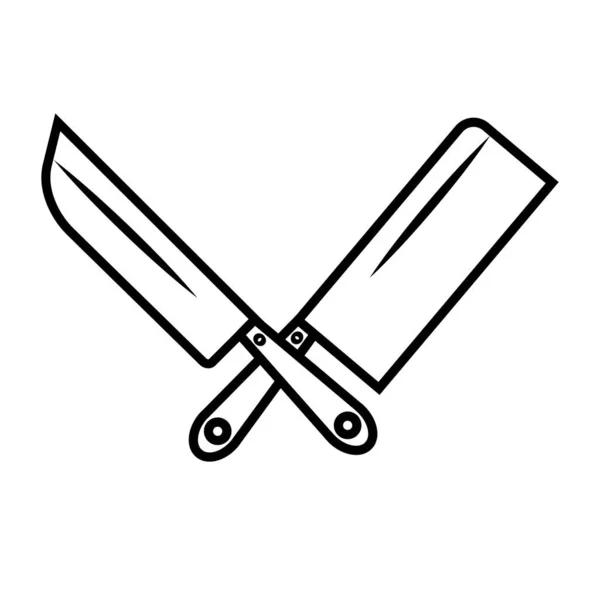 Векторная Иллюстрация Ножей Шеф Повара Кливер Нож Шеф Повара Логотип — стоковый вектор