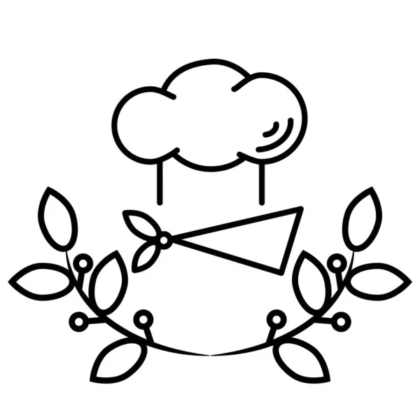 Ikona Szefa Kuchni Oddziałów Laurowych Odizolowana Białym Tle Nowoczesny Symbol — Wektor stockowy